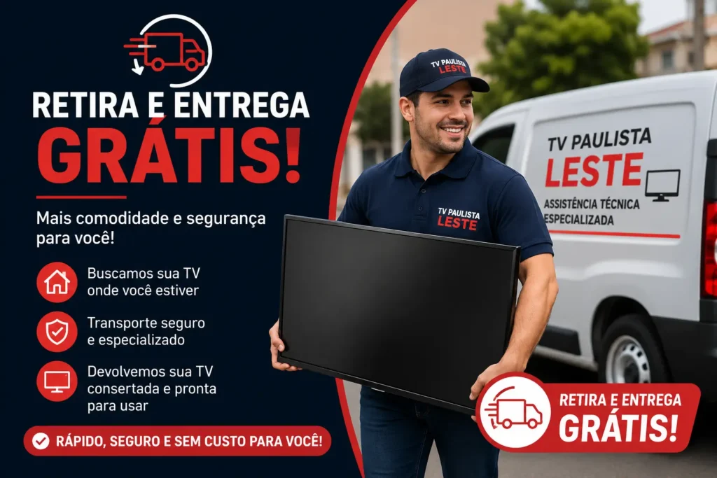 Conserto de TV Leva e Trás Grátis.