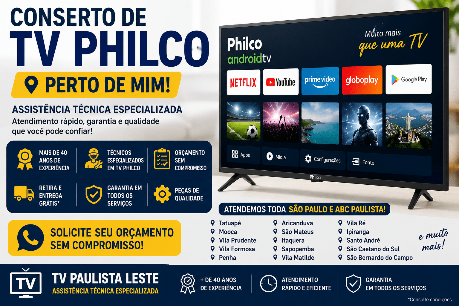 Conserto de TV Philco.
