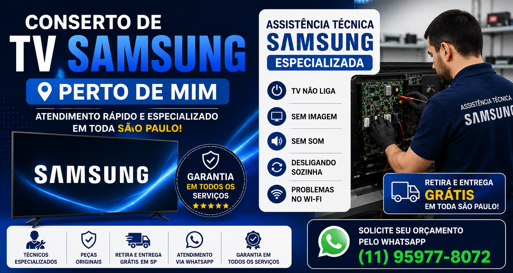 Conserto de TV Samsung perto de Mim.