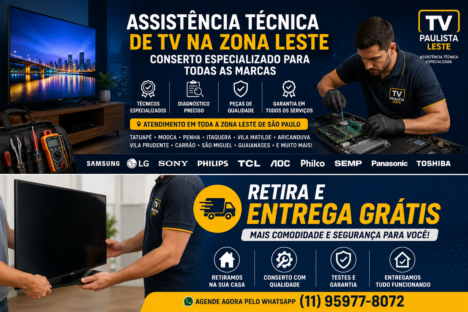 Assistência Técnica de TV na Zona Leste de São Paulo.