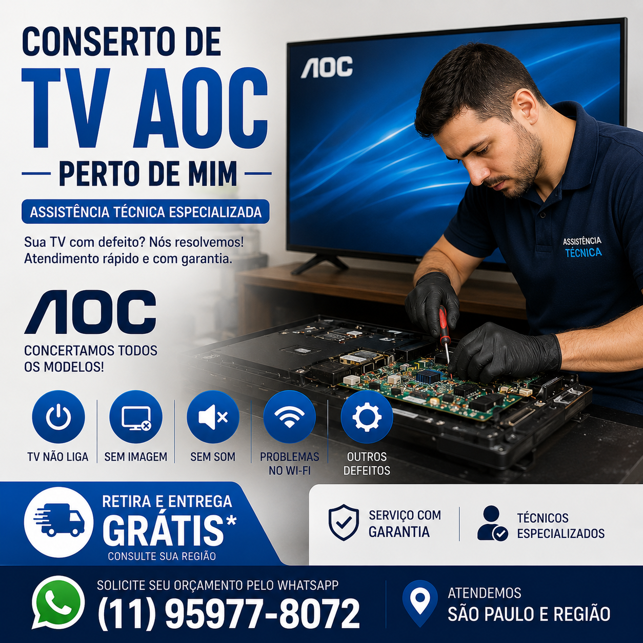 Conserto de TV AOC perto de Mim.