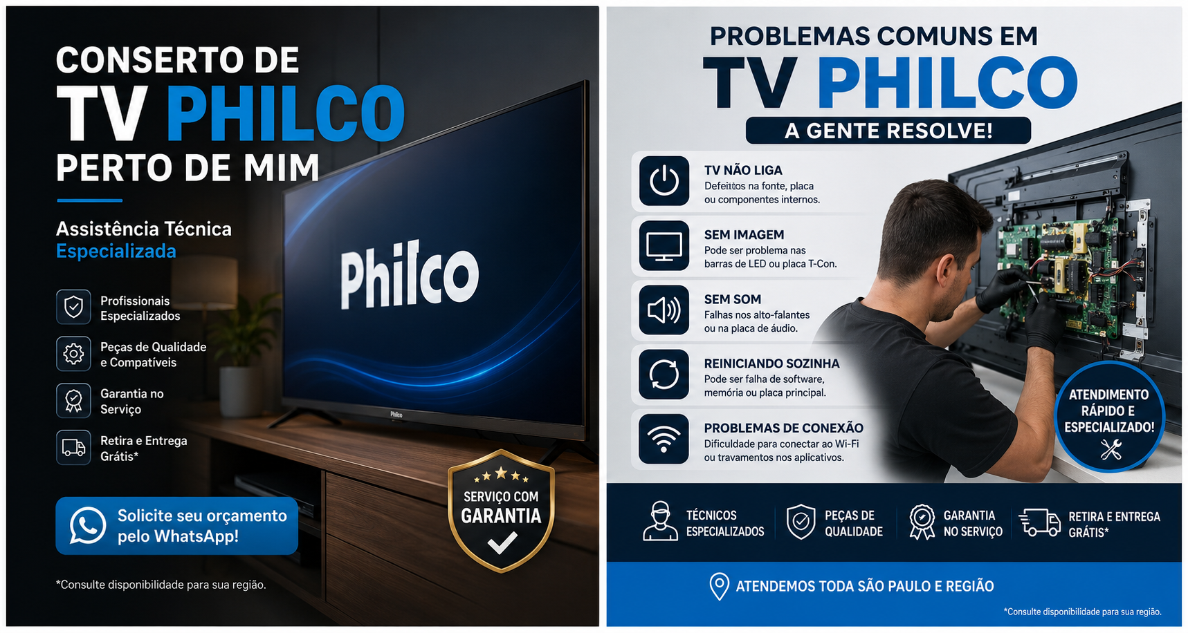 Conserto de TV Philco.
