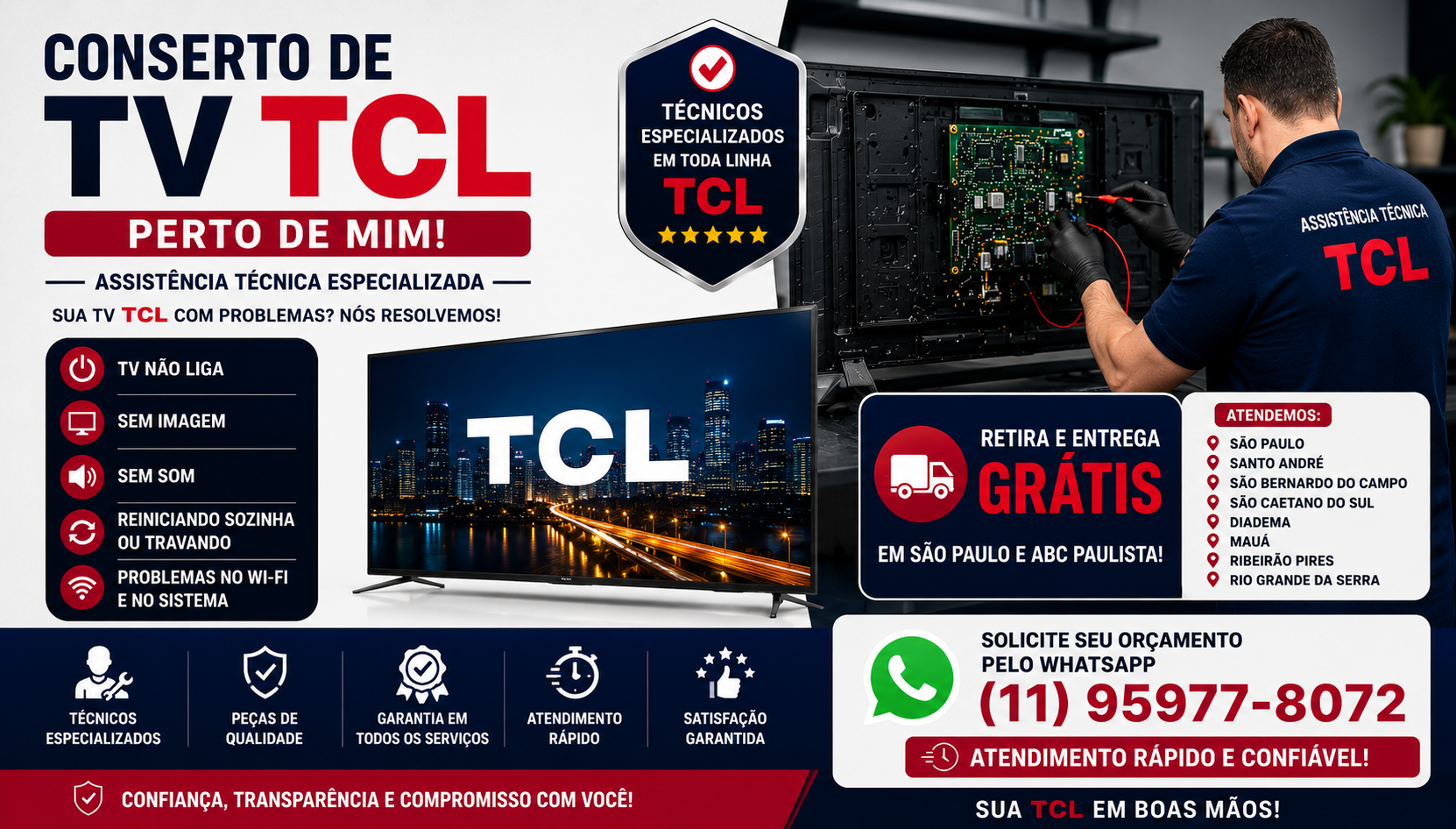 Conserto de TV TCL.