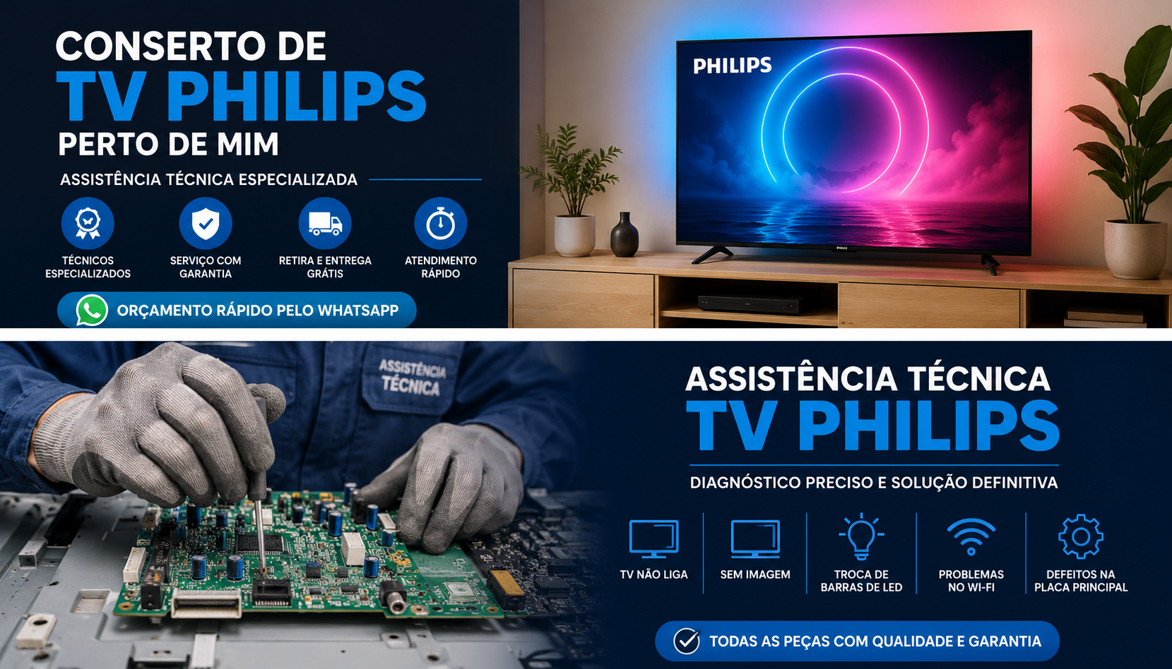 Conserto de TV Philips perto de Mim.