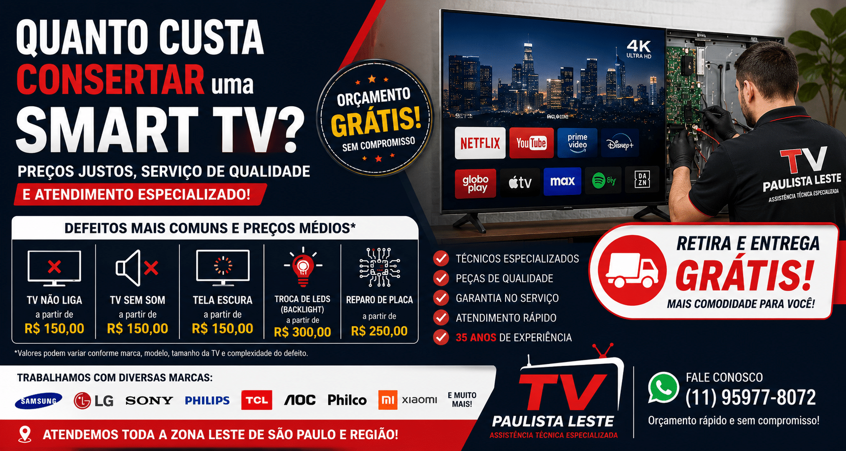Vale a pena consertar uma Smart TV? TV Paulista Leste.