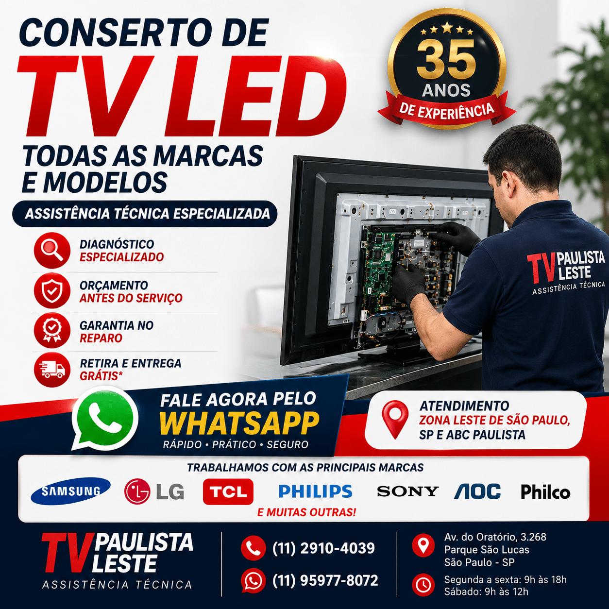 Conserto de TV LED.