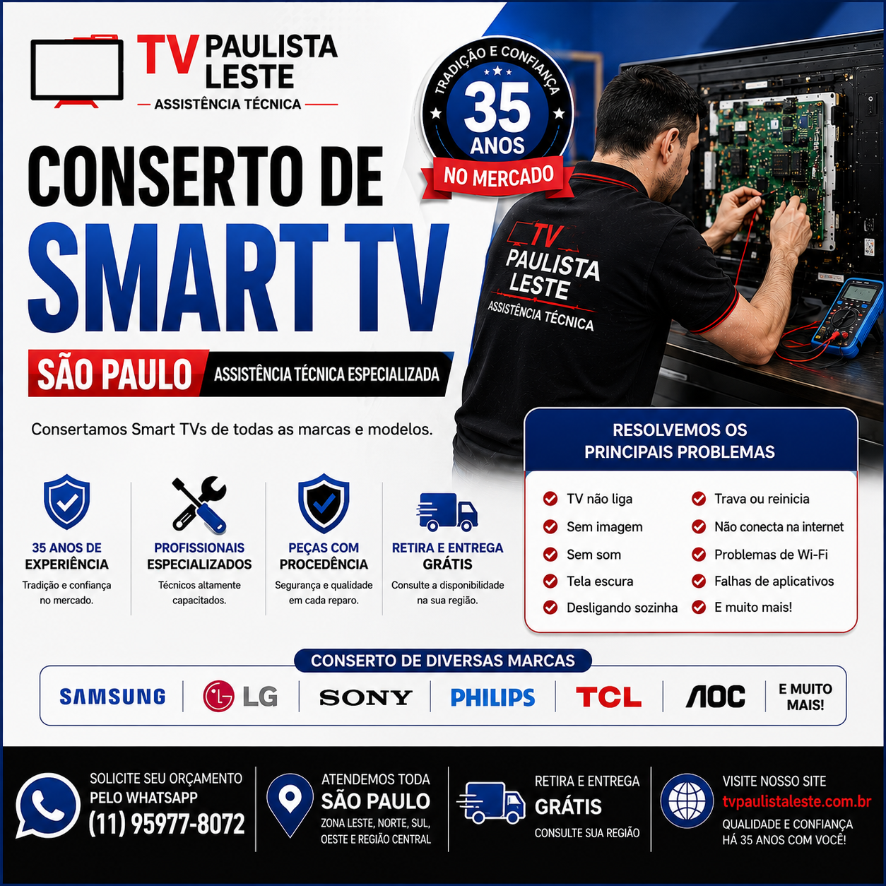 Conserto de Smart TV São Paulo e ABC Paulista.